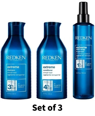 Redken Extreme Strength Repair Shampoo,Conditioner,Anti-Snap Treatment Set of 3 - Image 1 of 4