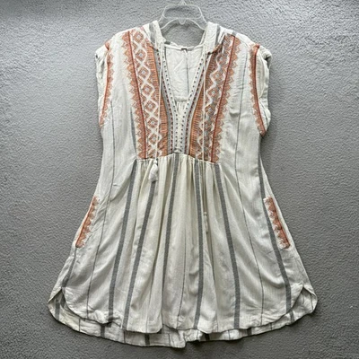 Vestido túnica bordado con capucha Free People Drift Away cubre bohemio talla L Foto 1 de 4