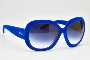Y2K blue velvet butterfly sunglasses NAU CERVINIA oversized eyeglasses velvet - Picture 1 of 12
