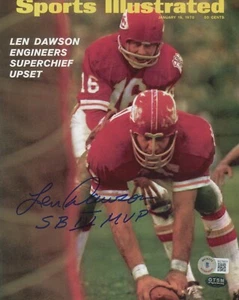 LEN DAWSON signed/auto'd CHIEFS Sports Illustrated 8x10 photo w/SB MVP - BECKETT - Picture 1 of 1
