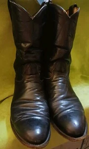 Nacona Cowboystiefel Größe 81/2D, schwarz runde Spitze Leder guter Zustand - Bild 1 von 8