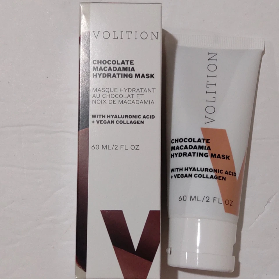 Volition Chocolate Macadamia Hydrating Mask - Hyaluronic Acid & Collagen - 2 Oz