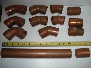 1-1/2" Kupfer 45 90 Kupplungsbogen Schweiß Sanitär Fitting + Rohr 13 Stück Neu aus altem Lagerbestand - Bild 1 von 7
