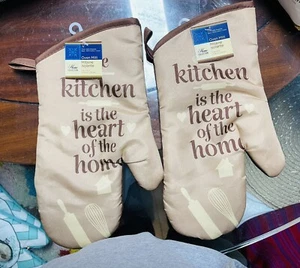 Guanti da Forno Cucina Collezione Home "La cucina è il cuore della casa" 2x - Foto 1 di 3