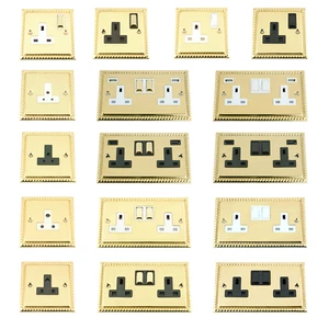 A5 Products Brass Georgian Full Range USB Socket 1/2 Gang 3.1A 2/5AMP Pin - Picture 1 of 17