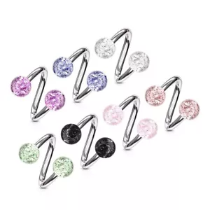 Ear Piercing Spiral Glitter Balls - Picture 1 of 8
