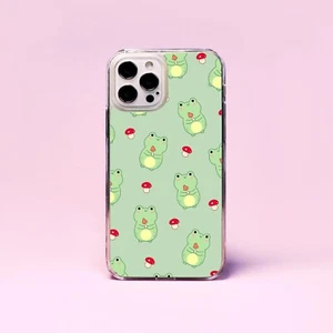 Frogs And Mushrooms Cottagecore Frog Pattern Phone Case/Cover For iPhone - Picture 1 of 10