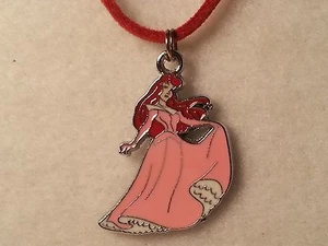 Princess Aurora Pendant on Red Suede Cord Necklace w/Lobster Clasp  - Picture 1 of 5