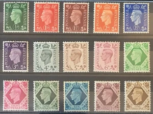 KGVI 1937 SG462 - SG475 King George VI Definitive Set of 15 Values MNH - Picture 1 of 3