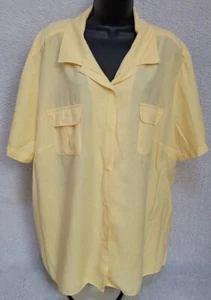Karen Scott Womens Shirt Top Blouse Size 3X Yellow - Picture 1 of 12