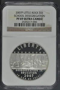2007 P Desegregation-Little Rock HS-Modern Commem Silver Dollar NGC PF69 UCAM - Picture 1 of 2