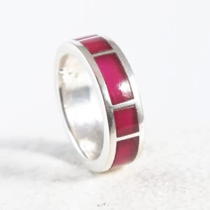 Beautiful silver ring, 925, sterling silver, ruby, synthetic, size 53 - Picture 1 of 4