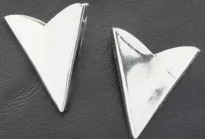 Fabulous Bright Polished 925 Sterling Silver Men's Simple Collar Tips - Picture 1 of 2