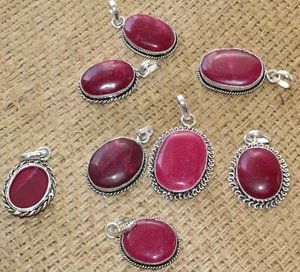 NEW SALE ! Simulated Ruby Gemstone Pendant Wholesale Lots 925 Silver Plated Lots - Picture 1 of 8