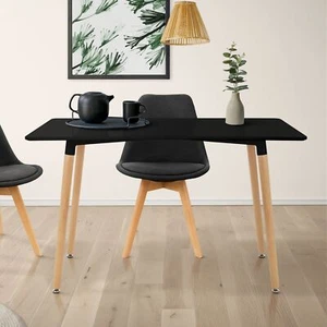 Mesa de comedor de madera negra 120x70x74,5cm rectangular para salón o cocina - Imagen 1 de 6