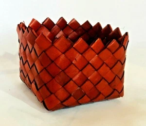 Handmade Tiny Cane Storage Basket Woven Rattan Wicker Natural Sri Lanka - Picture 1 of 6