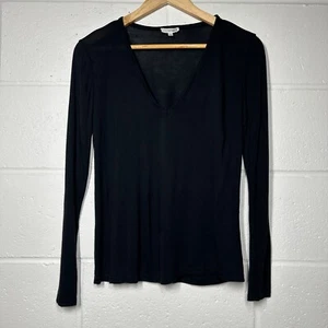 Wilfred Free Top Womens Size XS Black Deep V Neck Long Sleeve Oversized - Picture 1 of 9