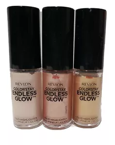 2x Revlon Liquid Highlighter Colorstay Endless Glow 003 Gold 002 Rose Quartz - Picture 1 of 9