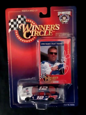 1998 WINNERS CIRCLE JEREMY MAYFIELD MOBIL1 CAR #12 BLUE/WH.  (2021 HOF INDUCTEE) - Image 1 of 2