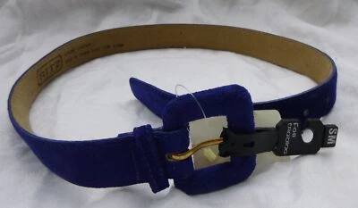 RITZ женщин ремень маленький замшевая кожа синий винтажный 90-х новый с Ярлыками - Изображение 1 из 3