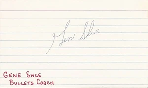 Gene Shue Bullets 76ers signed Autographed 3x5 Index card 15288 - Picture 1 of 1
