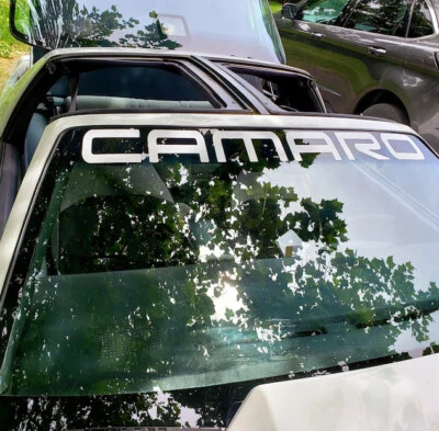 FITS CAMARO WINDSHIELD BANNER GRAPHIC DIE CUT VINYL DECAL WITH APPLICATION TOOL - Image 1 of 4