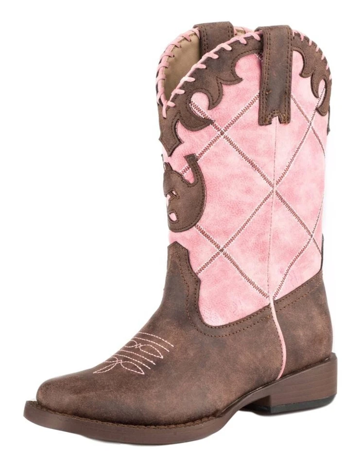 Roper Western Boot Girls Lacy 9" Faux Leather Pink 09-018-1902-2000 PI - Изображение 1 из 1