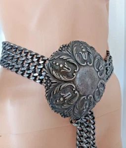 Cinturón de metal vintage Alain Fourdraine Paris años 70 cinturón de hierro 90 cm - 1,2 kg - Imagen 1 de 7