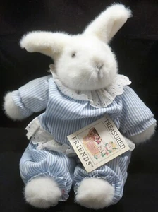 ¡ATESORADOS AMIGOS FELPA DE PASCUA CONEJO NIÑA DE PELUCHE EN MONO CON ETIQUETA! - Imagen 1 de 5