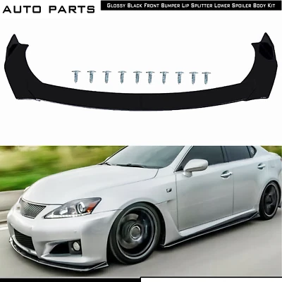 For Lexus IS250 Front Bumper Lip Spoiler Splitter Gloss Black Body Kit - Imagem 1 de 4