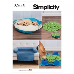 SIMPLICITY 9445 PET BED Sewing Pattern includes BED CHAIR COVER PLAYMAT - Picture 1 of 7