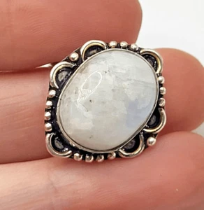 Bohemian Quartz White Stone Ring sz 9.75 - Picture 1 of 6