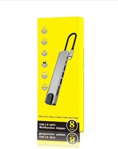 8 in 1 Type-C HUB HDMI USB Multiport Card Reader Adapter Laptop Docking Station. - Picture 1 of 5