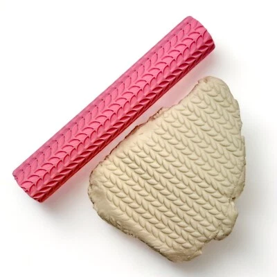 Rodillo de textura para arcilla patrón de hoja de palma hágalo usted mismo artesanía hornear masa sello joyería Foto 1 de 4