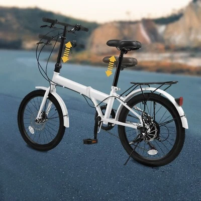 Bicicleta Plegable de 20" Bicicleta Plegable de 7 Velocidades Bicicleta de Ciudad para Adolescentes Adultos Frenos de Disco Foto 1 de 4