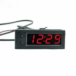 Panel monitor de voltaje de batería de temperatura reloj de automóvil de alta precisión rojo de 12 V - Imagen 1 de 9