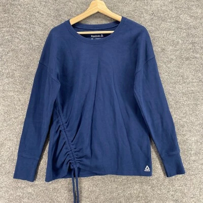 Suéter Pullover Reebok Mujer M Medio Azul Cuello Redondo Algodón Tejido Reunido Foto 1 de 4