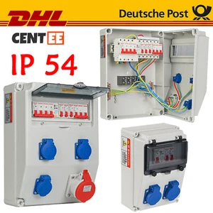 Wandverteiler Baustromverteiler Steckdosenverteiler mit CEE Dose 32A 16A 230V - Bild 1 von 22