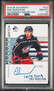 2019 SP Authentic Emil Bemstrom #212 Future Watch Autograph Auto RC PSA 10 - Picture 1 of 2