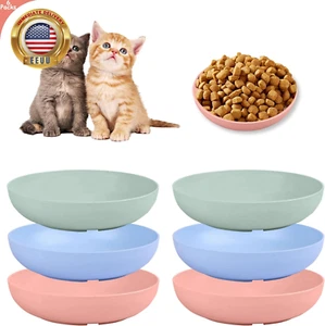 6-Pieces Whisker Fatigue Cat Bowl - 5.5 Inch Shallow Cat Food Dish Wide Cats Wet - Picture 1 of 7