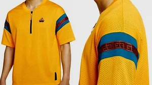 Nike Men's Giannis Antetokounmpo mesh 1/4 zip basketball SS shirt Yellow L #22 - Picture 1 of 3