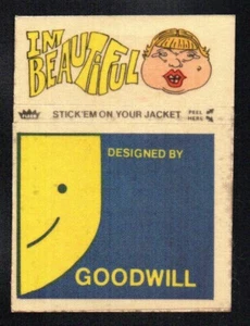 I'M BEAUTIFUL 1970'S 1960'S FLEER LOONEY LABELS CLOTH STICKER INSERT INTACT - Picture 1 of 2