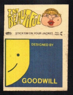 I'M BEAUTIFUL 1970'S 1960'S FLEER LOONEY LABELS CLOTH STICKER INSERT INTACT  - Image 1 of 2