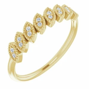 Anillo de hoja de diamante en oro amarillo de 14 K (1/8 quilates) tw.) - Imagen 1 de 5
