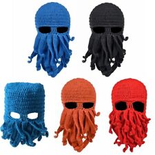 Durable Funny Octopus Mask Wool Hat Handmade Knitted Hat for Outdoor Games