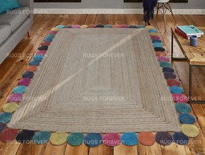 Scalloped Bedroom Beige Kilims Hand Braided Natural Jute Flatweave Area Rugs 6x9 - Picture 1 of 12