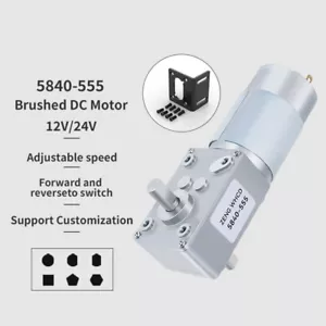 DC 12V24V Doppel Kurzwelle Schneckengetriebe Untersetzung Bürstenmotor 5840-555 Metallgetriebe - Bild 1 von 20