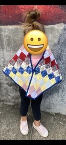 Kleinkind gesteppter Schal Wickel Mantel Gr. ~ 2T - 4T Elefanten kariert Kleidung Tasche - Bild 1 von 9