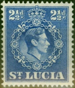 St Lucia 1938 2 1/2d Ultramarine SG132 P.14.5 x 14 V.F MNH (3) - Picture 1 of 1