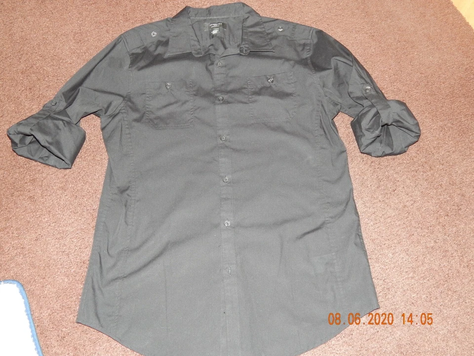 CAMISA DE VESTIR HOMBRE ATTENTION CORTE MODERNO MANGA LARGA ABOTONADA TALLA MEDIANA NEGRA Foto 1 de 4